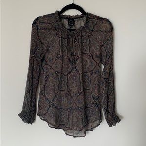 Ella moss silk blouse